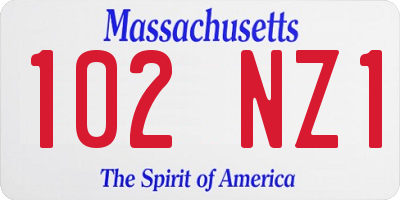 MA license plate 102NZ1