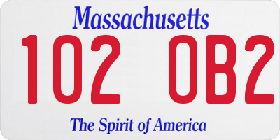 MA license plate 102OB2