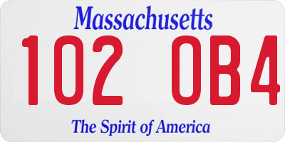 MA license plate 102OB4