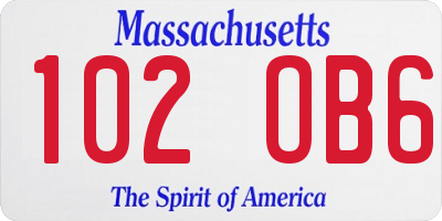 MA license plate 102OB6