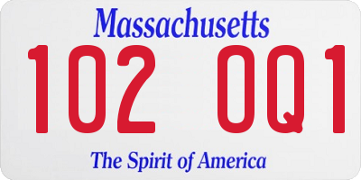 MA license plate 102OQ1