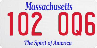 MA license plate 102OQ6