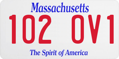 MA license plate 102OV1
