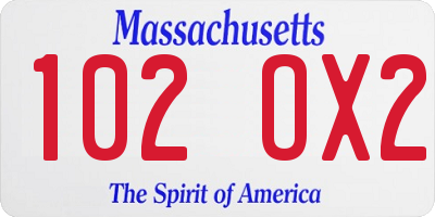 MA license plate 102OX2