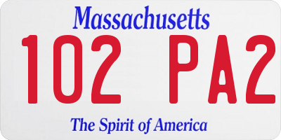 MA license plate 102PA2