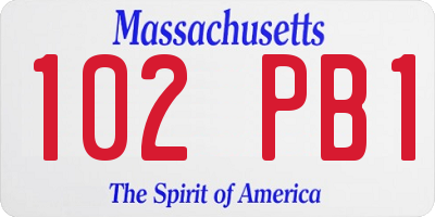 MA license plate 102PB1