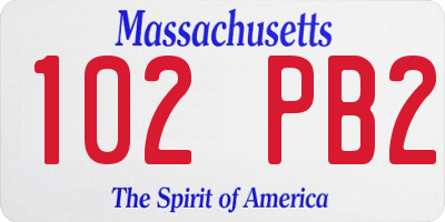 MA license plate 102PB2