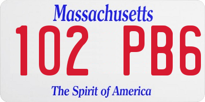 MA license plate 102PB6
