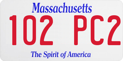 MA license plate 102PC2