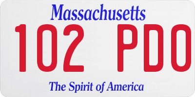 MA license plate 102PD0