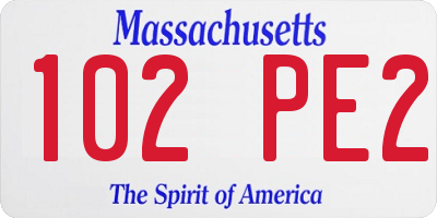 MA license plate 102PE2
