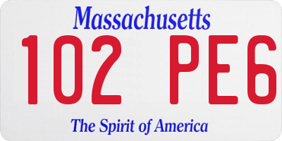 MA license plate 102PE6