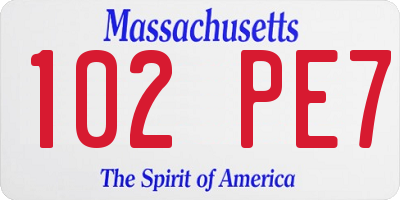 MA license plate 102PE7