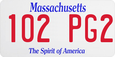 MA license plate 102PG2