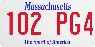 MA license plate 102PG4