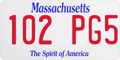 MA license plate 102PG5