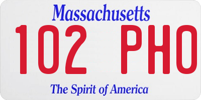 MA license plate 102PH0