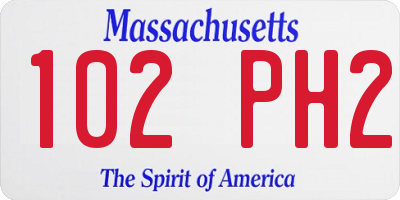 MA license plate 102PH2