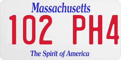 MA license plate 102PH4