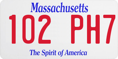 MA license plate 102PH7