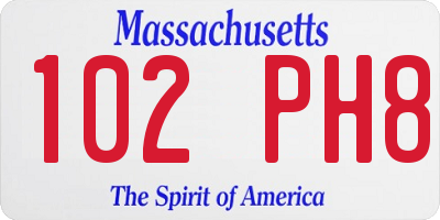 MA license plate 102PH8