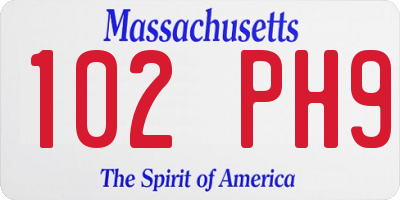 MA license plate 102PH9