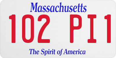 MA license plate 102PI1