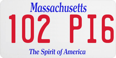 MA license plate 102PI6