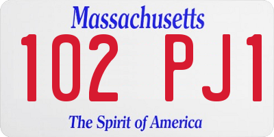 MA license plate 102PJ1