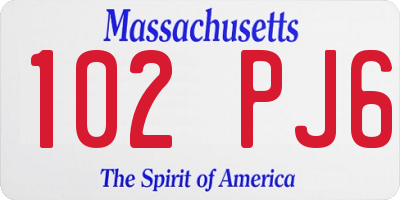 MA license plate 102PJ6