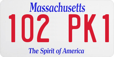 MA license plate 102PK1