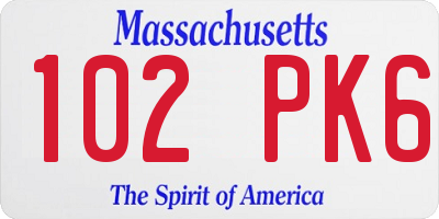 MA license plate 102PK6