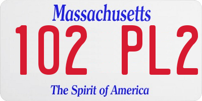 MA license plate 102PL2