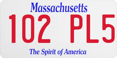 MA license plate 102PL5