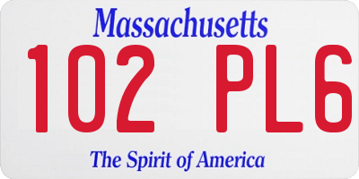 MA license plate 102PL6