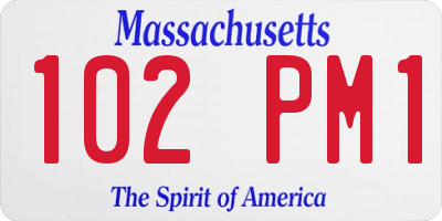 MA license plate 102PM1