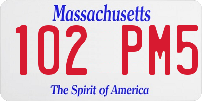 MA license plate 102PM5