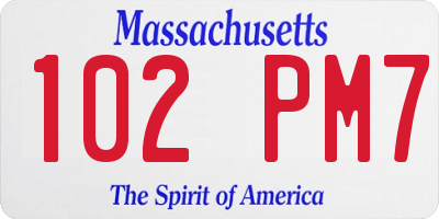 MA license plate 102PM7