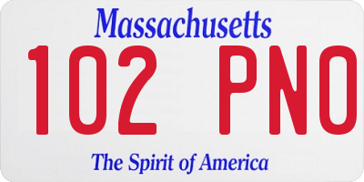 MA license plate 102PN0