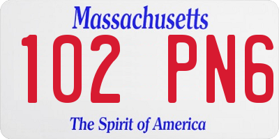 MA license plate 102PN6