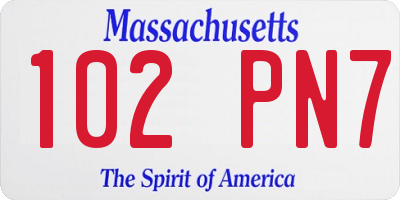 MA license plate 102PN7