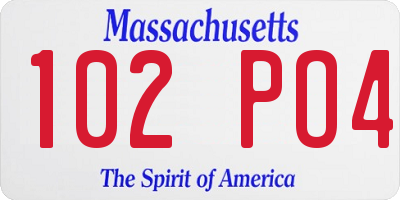 MA license plate 102PO4