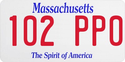 MA license plate 102PP0