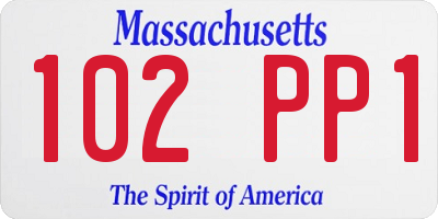 MA license plate 102PP1