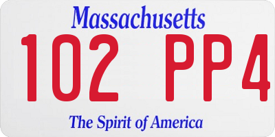 MA license plate 102PP4