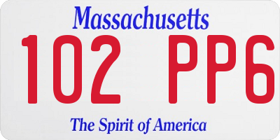 MA license plate 102PP6