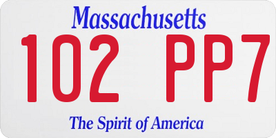 MA license plate 102PP7