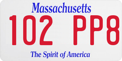 MA license plate 102PP8