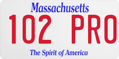 MA license plate 102PR0