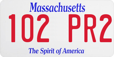 MA license plate 102PR2